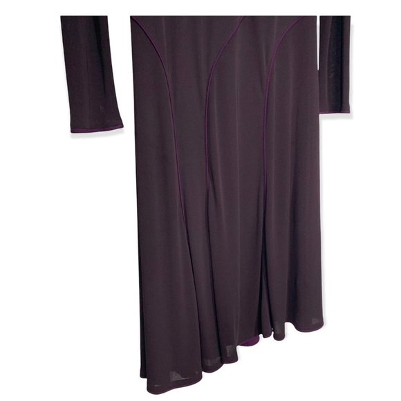 Lida Baday Purple Mock Neck Long Sleeve Dress Large - Picture 3 of 16